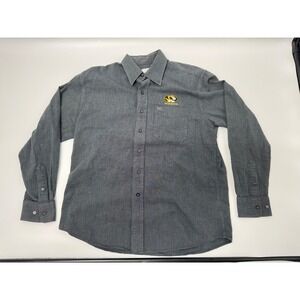 Cutter & Buck Mizzou Tigers L Sleeve Button Up Shirt Men's M/M Gray Embroidered